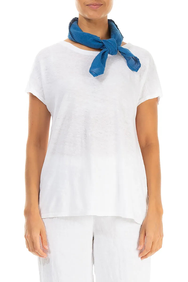 Cobalt Blue Gauze Linen Scarf