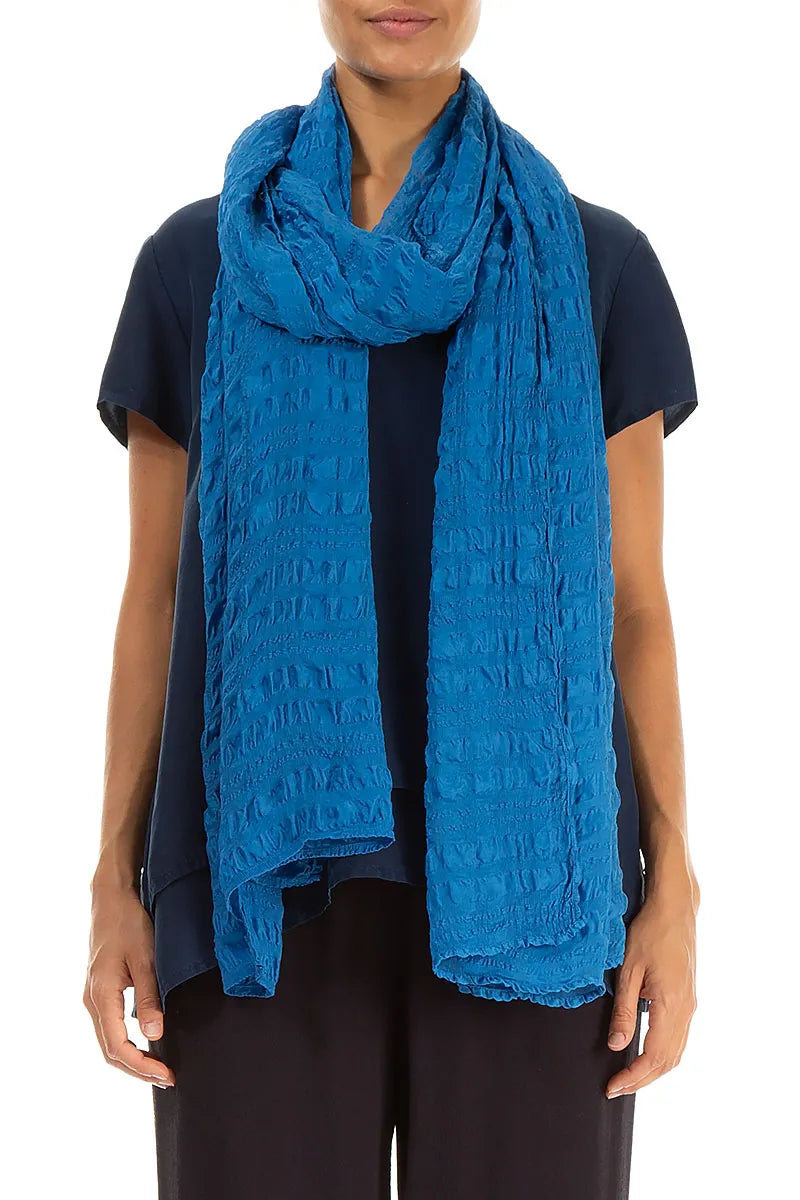 Cobalt Blue Light Silk Scarf 1
