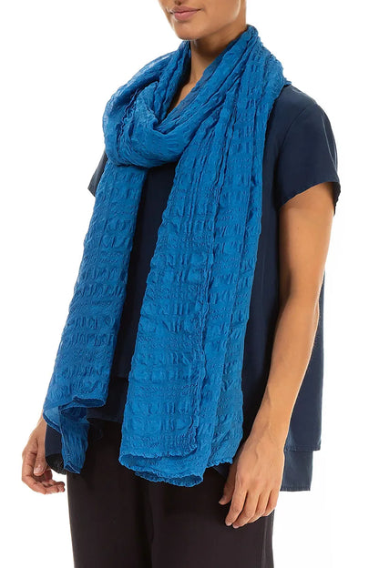 Cobalt Blue Light Silk Scarf 3