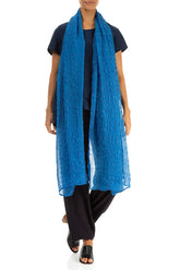 Cobalt Blue Light Silk Scarf 2