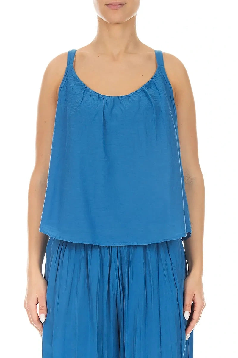 Cobalt Blue Silk Cotton Camisole Top 1