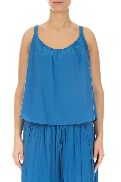 Cobalt Blue Silk Cotton Camisole Top 1