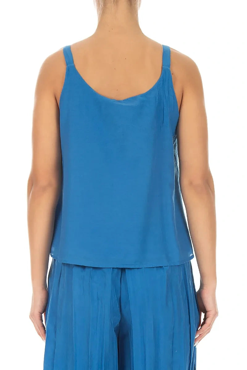 Cobalt Blue Silk Cotton Camisole Top 2