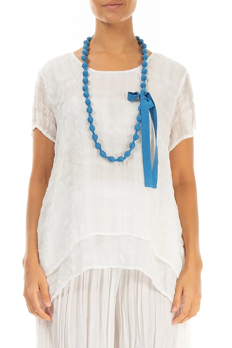 Cobalt Blue Silk Fine Bead Necklace 1