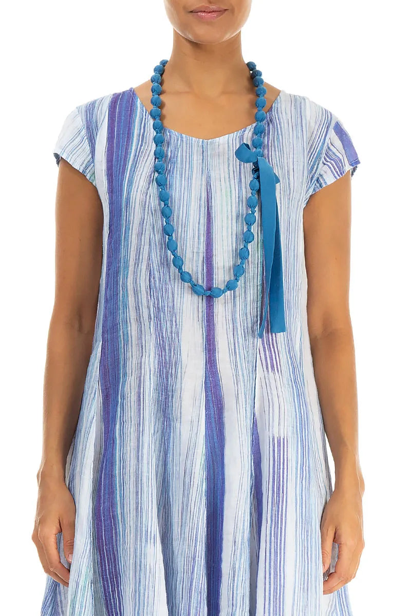 Cobalt Blue Silk Fine Bead Necklace 1