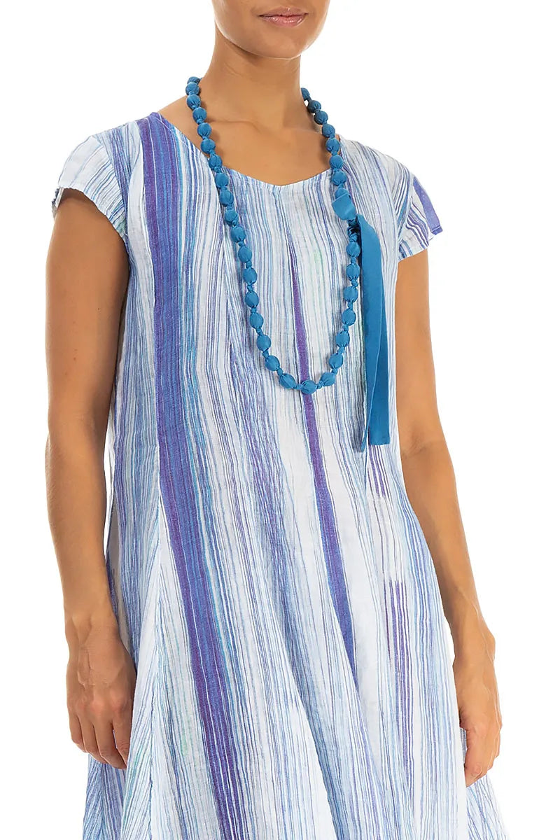 Cobalt Blue Silk Fine Bead Necklace 3