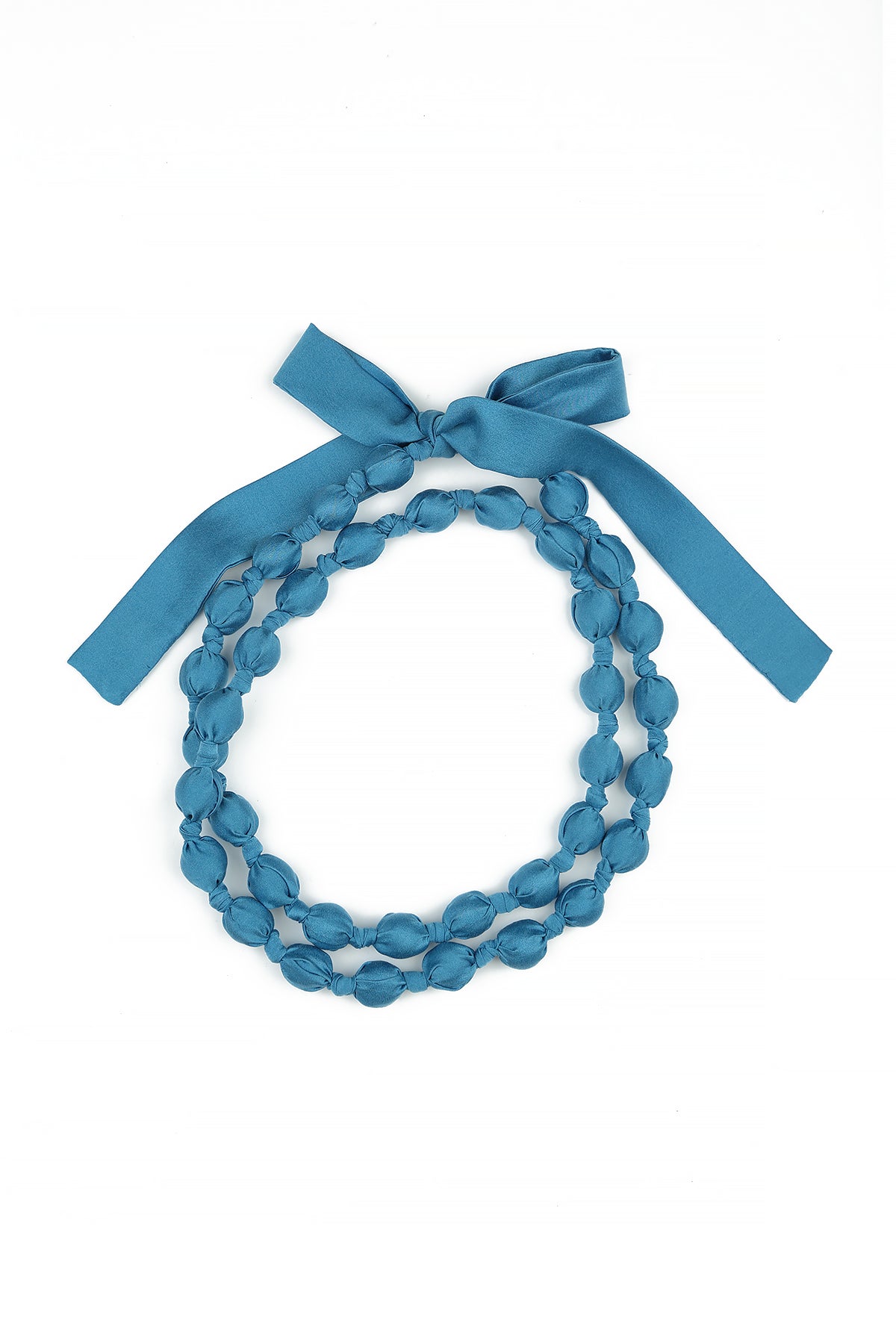Cobalt Blue Silk Fine Bead Necklace 4