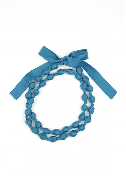 Cobalt Blue Silk Fine Bead Necklace 4