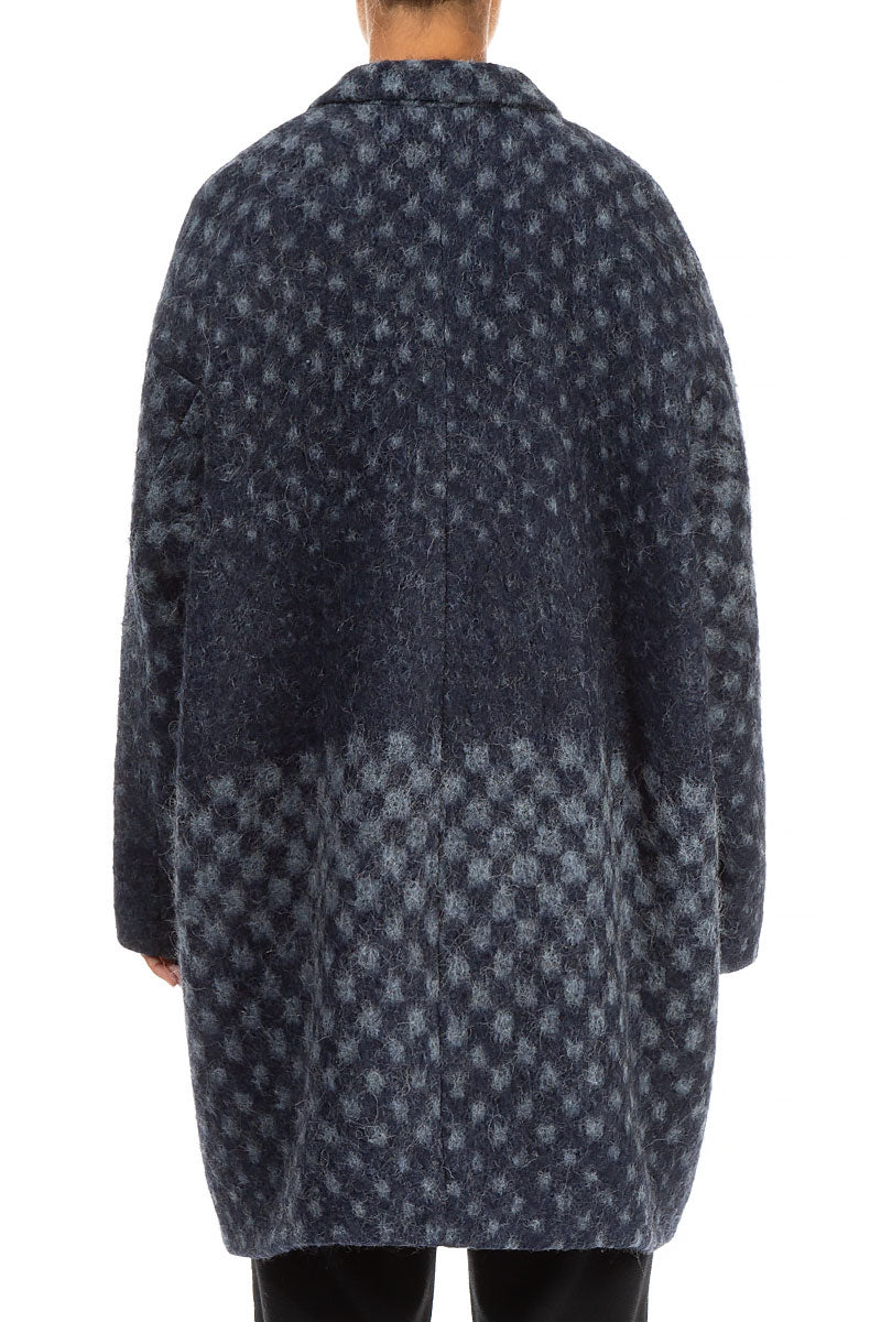 Blue Alpaca Wool Coat 2