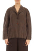 Collar Crinkled Aged Copper Silk Jacket 1