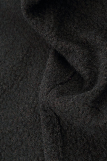 Collar Dark Chocolate Plush Wool Cotton Jacket-Coat 5