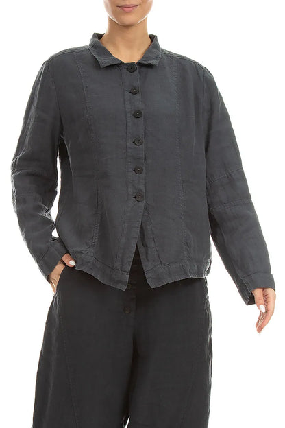 Collar Graphite Linen Jacket 3