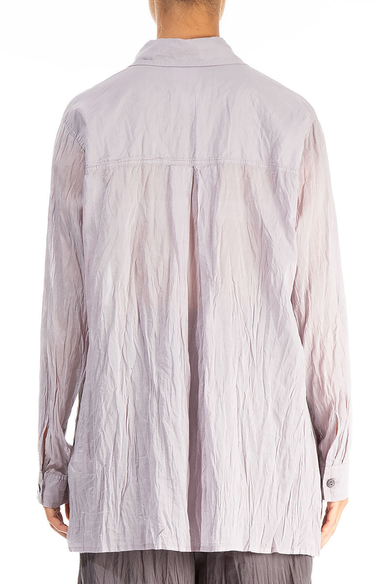 Collar Greige Crumpled Cotton Shirt 2