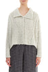 Collar Mélange Ivory Alpaca Wool Cardigan 1
