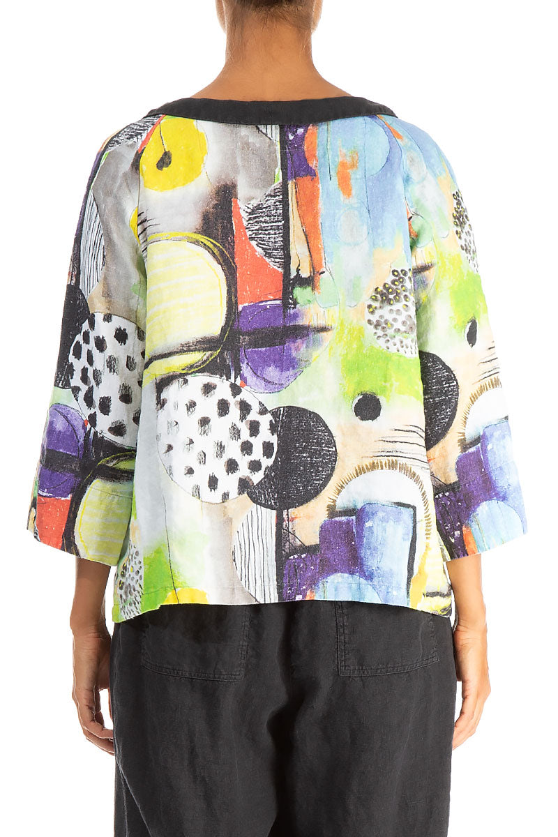 Collar Neck Artmaze Linen Blouse 2