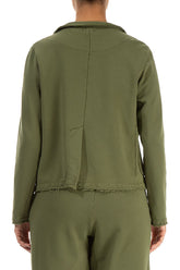 Collar Olive French Terry Cotton Jacket 2