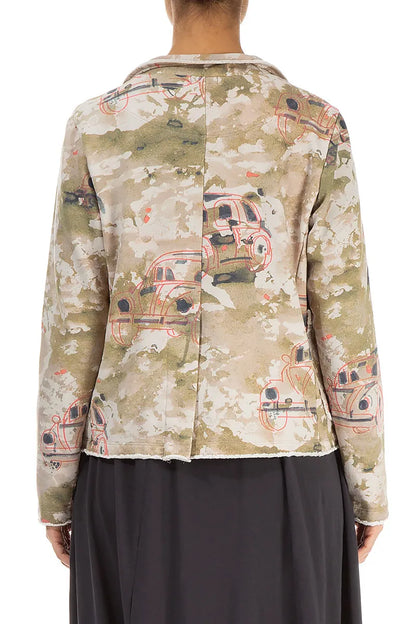Veste en coton à col rétro