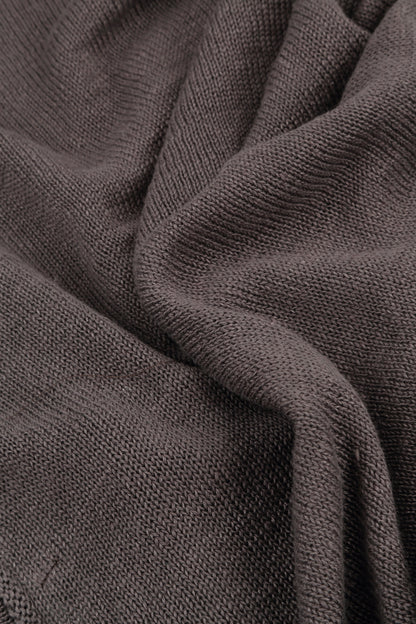 Collar Rounded Brown Linen Cardigan 5