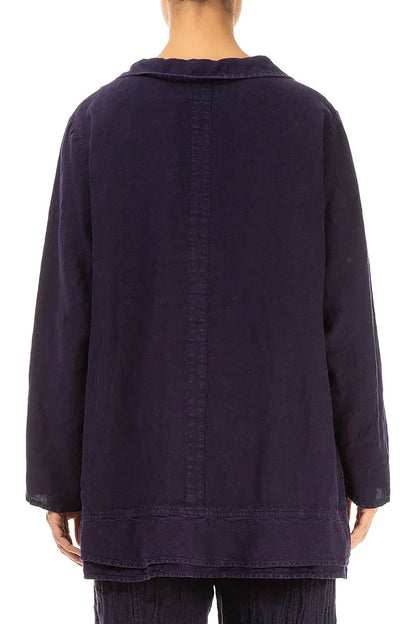 Collar Royal Purple Linen Tunic