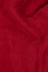 Collar Textured Cherry Red Silk Linen Jacket 5