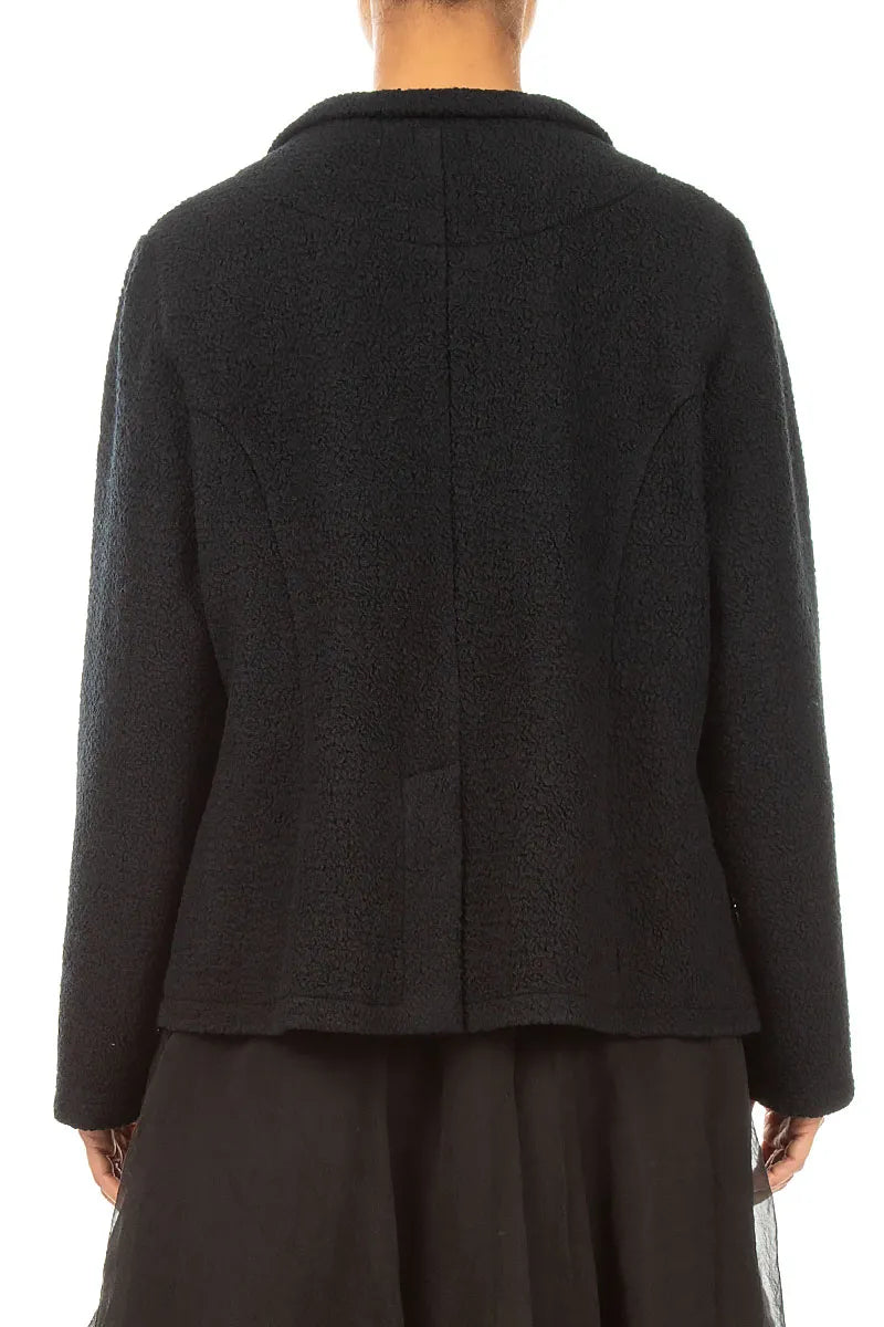 Collared Black Wool Jacket 2