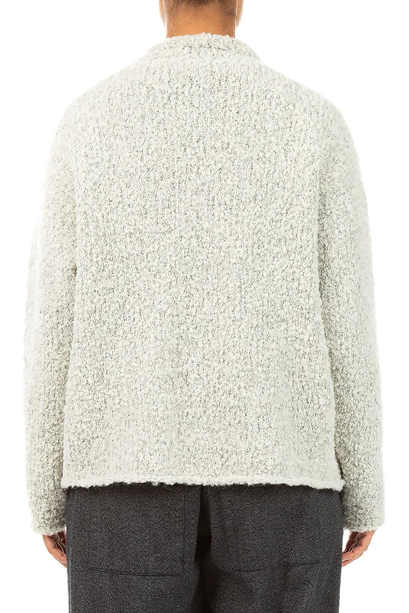 Gilet en Laine d’alpaga chinée perle à col