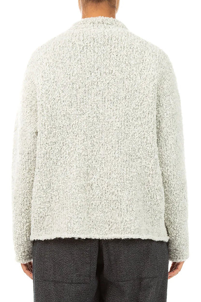 Gilet en Laine d’alpaga chinée perle à col