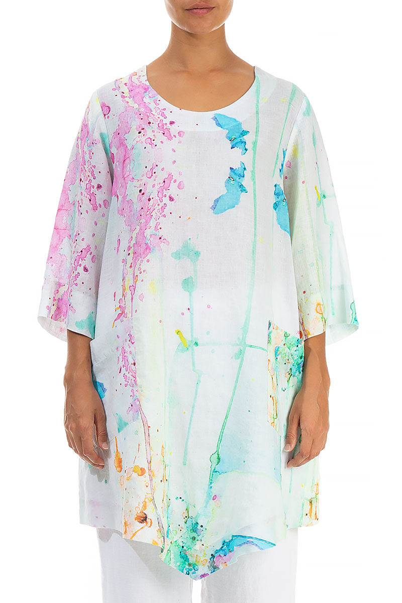 Artful Splash Linen Tunic 1