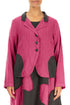 Contrast Detail Fuchsia Linen Jacket 1