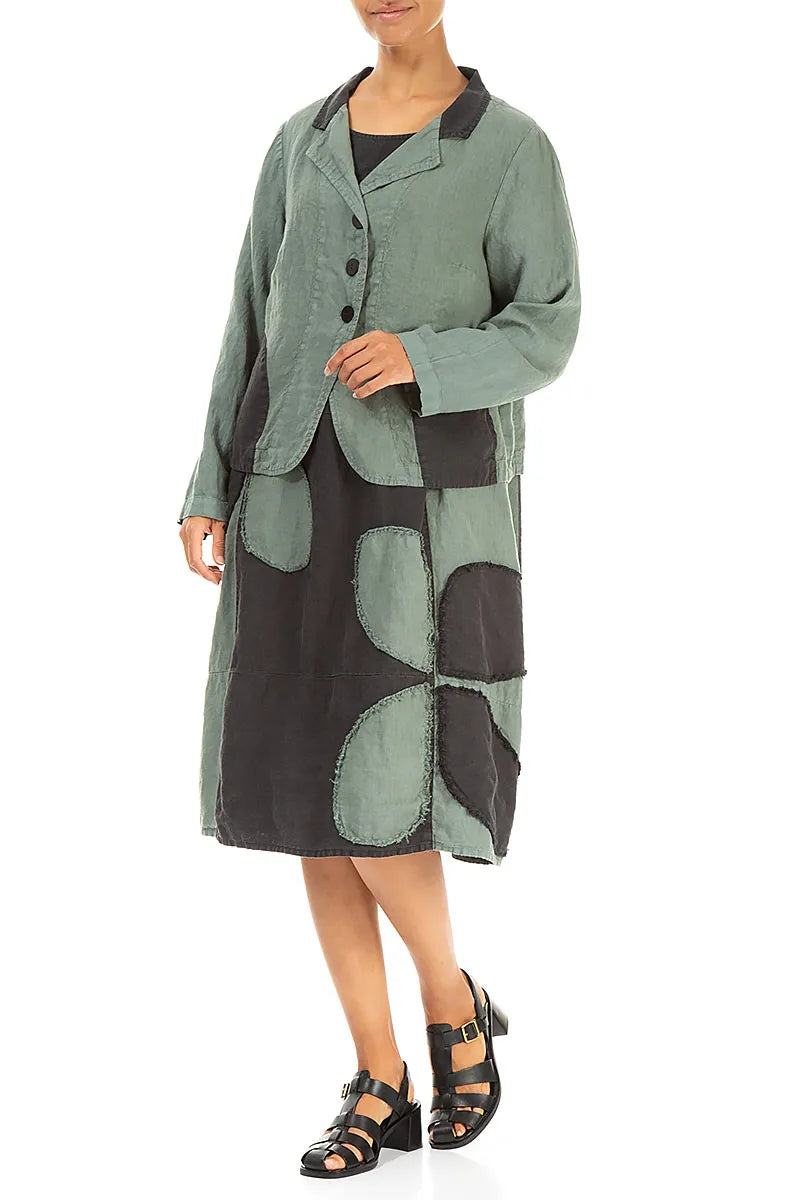 Contrast Detail Sage Linen Jacket 4