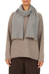 Contrast Edge Light Grey Cashmere Scarf 1