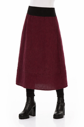 Cotton Waist Magenta Mélange Linen Skirt 2