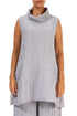 Cowl Neck Crinkled Lilac Grey Silk Tunic 1