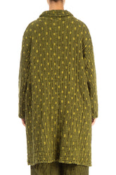 Cowl Neck Golden Lime Textured Linen Tunic 2