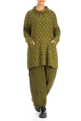 Cowl Neck Golden Lime Textured Linen Tunic 4