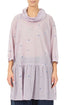 Cowl Neck Lilac Embroidered Petals Cotton Tunic 1