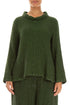 Cowl Neck Shamrock Green Textured Linen Blouse 1