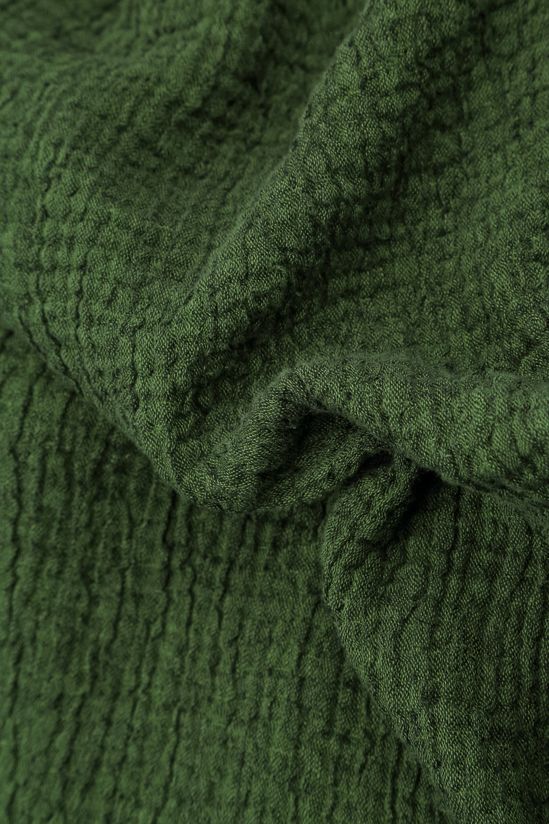 Cowl Neck Shamrock Green Textured Linen Blouse 5