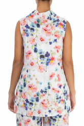 Cowl Neck Sleeveless Primrose Linen Tunic 2