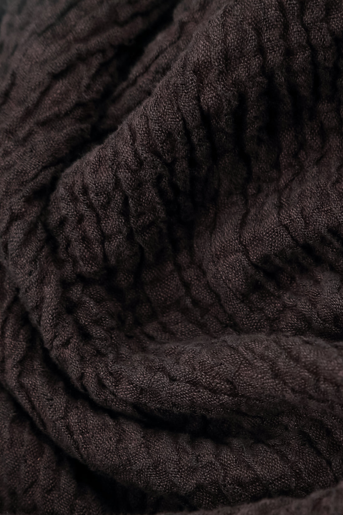 Cowl Neck Truffle Brown Textured Linen Blouse 6
