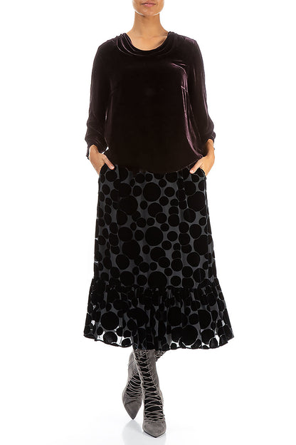 Cowl Neck Vintage Violet Silk Velvet Blouse 5