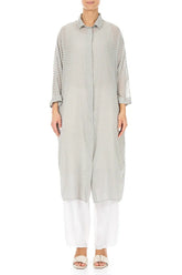 Cream Grey Dotty Silk Dress Jacket 1