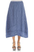 Crinkled Blue Nova Silk Linen Skirt 1