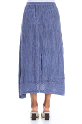 Crinkled Blue Nova Silk Skirt 2