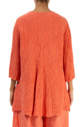 Crinkled Coral Silk Tunic 2