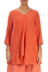 Crinkled Coral Silk Tunic 1
