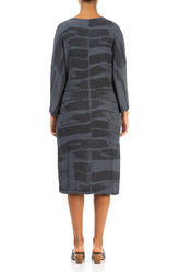 Crinkled Graphite Printed Silk Viscose Dress 2
