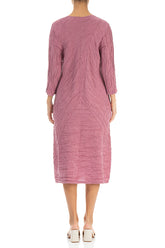 Crinkled Mauve Taupe Silk Linen Midi Dress 2