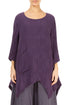 Crinkled Purple Waves Silk Linen Tunic 1