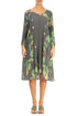 Crinkled Waterlilies Silk Viscose Dress 1